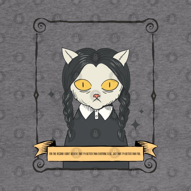 Wednesday Addams Funny Cat by GaroStudioFL